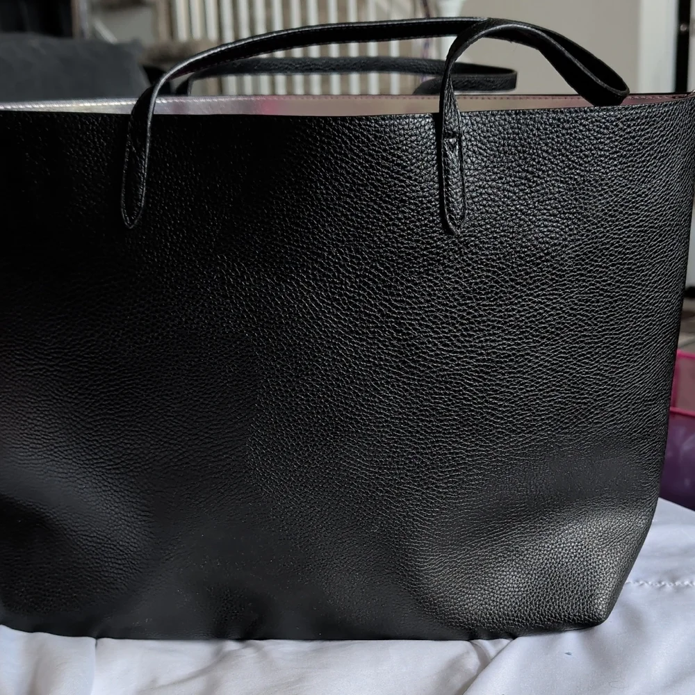 Victoria's Secret Black Tote with Pink Trim